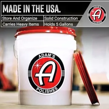 Adam's Grit Guard Wash Bucket 5 Gallon - Perfect for Car Care