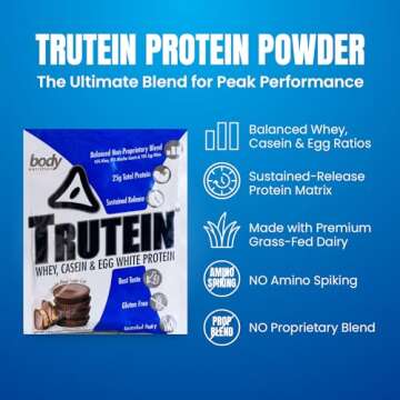 Body Nutrition Trutein High Protein Powder: 45% Whey, 45% Casein, 10% Egg White, Gluten-Free, Low So...