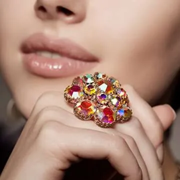 SS20 AB Crystal Diamond Rhinestones Flat Back Round Rhinestones Iridescent Crystals Round Beads Flat Back Glass (1440 Pieces)