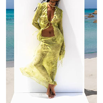 Trendy Women Y2K 2 Piece Maxi Skirt & Crop Top Set