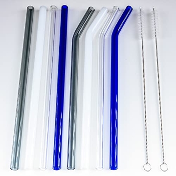 Reusable Glass Straw Set - Eco-Friendly Colorful Straws