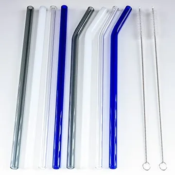 Reusable Glass Straw Set - Eco-Friendly Colorful Straws