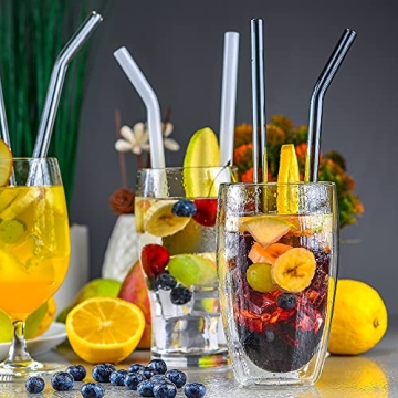 Reusable Glass Straw Set - Eco-Friendly Colorful Straws