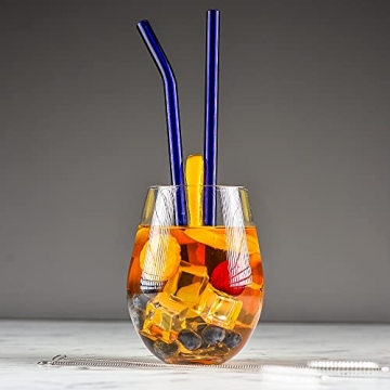 Reusable Glass Straw Set - Eco-Friendly Colorful Straws