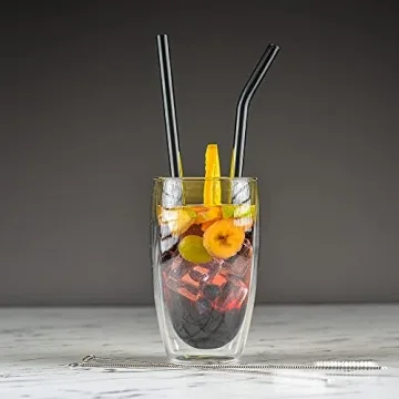 Reusable Glass Straw Set - Eco-Friendly Colorful Straws