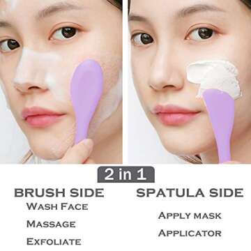 RamPula Silicone Facial Mask Applicator Face Masks Skincare Brush Facial Scrubber Double-Head Lotion...