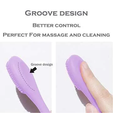 RamPula Silicone Facial Mask Applicator Face Masks Skincare Brush Facial Scrubber Double-Head Lotion Spatula Scoop for Makeup,Foundation,Cream,Lotion,Moisturizer,Gel,Peel,Mud Masks (Purple+Gray)