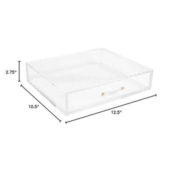 RUSSELL+HAZEL Acrylic Drawer with Logo Pull, 12.5” W x 10.5“ L x 2.75” H (55745)