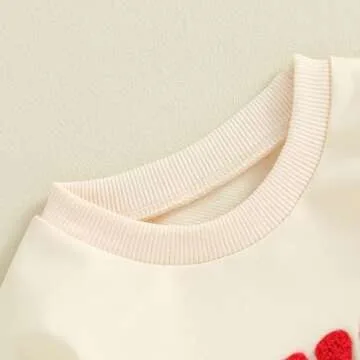 LAGKIYOJ Valentines Baby Girl Outfit Lover Boy Embroidery Long Sleeve Bodysuit Infant Sweatshirt Romper Newborn Spring Bodysuit
