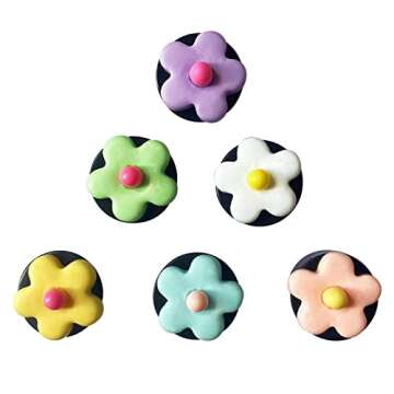 6 Pieces Daisy Flower Air Vent Clip Cute Car Air Freshener Clip Boho Car Diffuser Vent Clip Colorful...