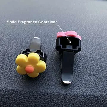 6 Pieces Daisy Flower Air Vent Clip Cute Car Air Freshener Clip Boho Car Diffuser Vent Clip Colorful Car Air Outlet Decorations Charm Car Inter Decor Accessories for Girls Women