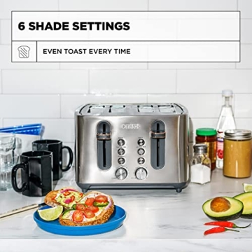 Crux 4-Slice Toaster with 6 Shade Controls & Wide Slots