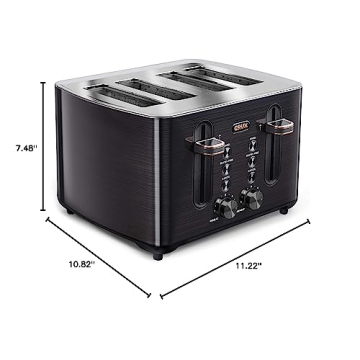 Crux 4-Slice Toaster with 6 Shade Controls & Wide Slots