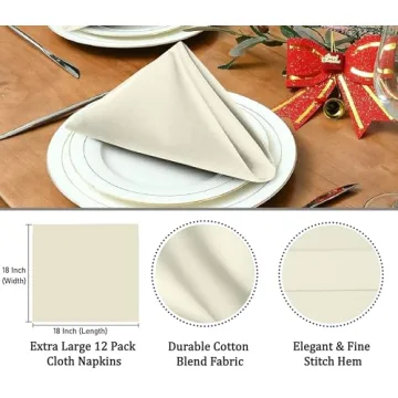 Ruvanti Cloth Napkins Set of 4 - Soft & Absorbent