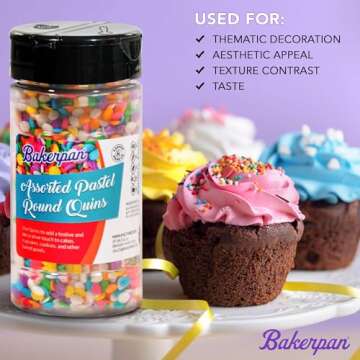 Bakerpan Red Heart Sprinkles Edible for Baking 4oz