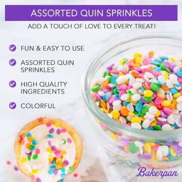 Bakerpan Red Heart Sprinkles Edible for Baking 4oz
