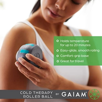 Gaiam Restore Therapy Muscle Massage Roller Ball - Easy-Glide Roller with Comfort Grip Base, Muscle Massage Tool to Help with Sore Muscles