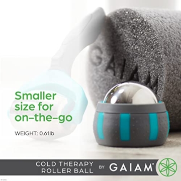 Gaiam Restore Therapy Muscle Massage Roller Ball - Easy-Glide Roller with Comfort Grip Base, Muscle Massage Tool to Help with Sore Muscles