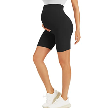 BONVIGOR Maternity Shorts Over The Belly Biker Workout Yoga Active Athletic Pregnancy Short Pants Lo...