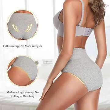 UMMISS Women Panties 5 Pack, Soft Cotton Comfortable Underwear Mid Waist Breathable Solid Color Briefs Panties for Women -Multi -M