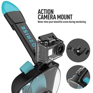 G2RISE Full Face Snorkel Mask - Safe, Comfortable Snorkeling