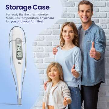 Thermometer for Adults, Oral Thermometer for Fever, Thermometer with Fever Alert, Memory Recall, C/F Switchable, Rectum Armpit Reading Thermometer for Whole Family, Gray