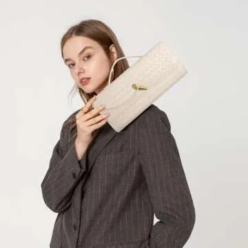 Newrogeng Woven Clutch Purse Stylish Evening Handbag