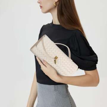 Newrogeng Woven Clutch Purse Stylish Evening Handbag