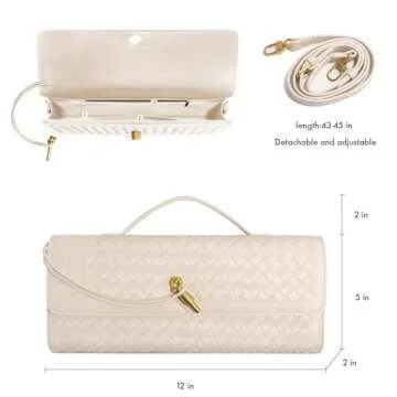Newrogeng Woven Clutch Purse Stylish Evening Handbag