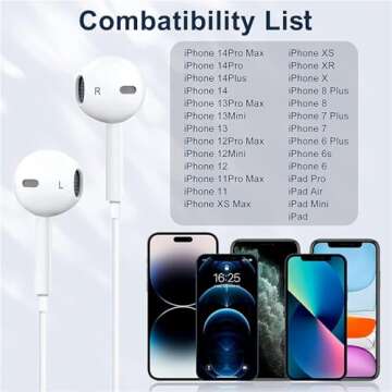 2 Packs- Wired Headphones for iPhone Earbuds Built-in Microphone & Volume Control Nosie Reduction He...