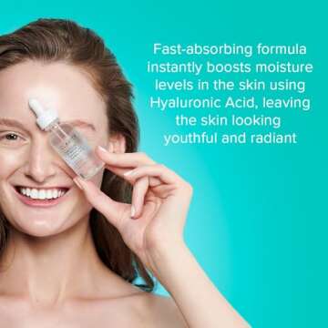 ClarityRx Daily Dose of Water Hyaluronic Acid Hydrating Face Serum, Natural Plant-Based Daily Moisturizing Treatment for Dry, Dull Skin (1 fl oz)