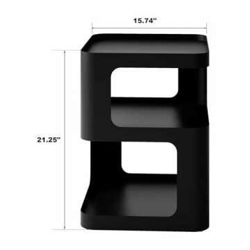 XIV Side Table, Small End Table, Modern Nightstand, Accent Bedside Table, 3 Tier Night Stands, Metal...