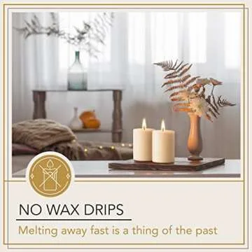 Melt Candle Pillar Candles - Unscented, Long-Lasting Elegance