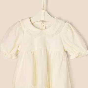 Amazon Essentials x Sofia Grainge Baby Girls' Tulle Dress, Ivory, 3-6 Months