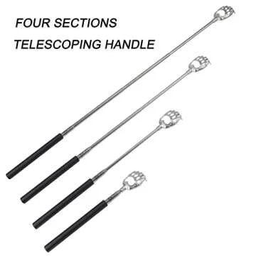 WOVTE Bear Claw Black Telescopic Back Scratcher, Extendable Back Scratcher for Men Women, Stocking Stuffers Easter Basket Stuffers for Adults Men Women, Birthday Gifts for Men Women Dad Husband