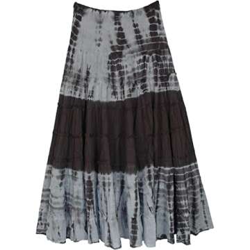 Sundro Women's Heart Print High Waisted Bohemian Midi Skirt A-Line Bodycon Long Pencil Skirt Streetwear Valentines Day Gifts, 03 Black