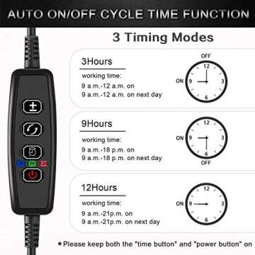LED Grow Lights for Indoor Plants - JUEYINGBAILI Gooseneck Plant Lights with Red Blue Full Spectrum, Auto ON/Off 3 9 12 Timer, 9 Dimmable Levels Clip Plant Growing Lamp (with Power Adapter)
