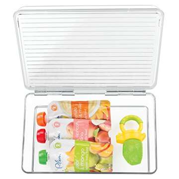 iDesign Clarity BPA-Free Plastic Vanity Organizer Box with Lid - 9" x 9" x 3", Clear,Medium,39510