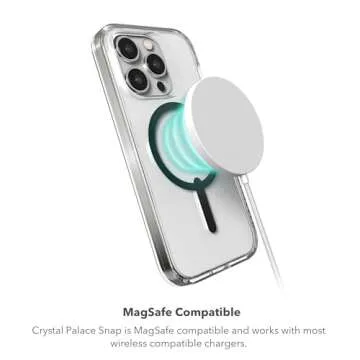 ZAGG Crystal Palace Snap iPhone 15 Pro Max Clear Phone Case w/Built-in Kickstand - Drop Protection (13ft/4m), Durable Graphene, Anti-Yellowing, and Scratch-Resistant MagSafe Phone Case