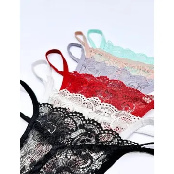 Vision 6 Pack Floral Lace G-String Panties for Women