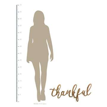 Stratton Home Decor Bronze Thankful Script Wall Decor | Laser Cut Hand Painted Thankful Sign Metal Wall Decor | Easy to Hang Family Decor for Walls in Any Room and Gallery Walls | 13.0”x0.45”x30.00”