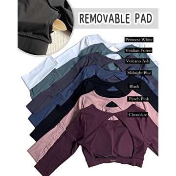 Danysu Backless Top for Women Open Back Trendy Crop Workout Tops Long Sleeve Sexy Cut Out Shirts Tee...