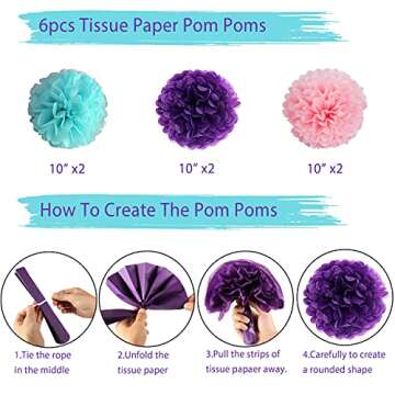 Mermaid Party Supplies Mermaid Birthday Party Decorations for Girl's Birthday Party and Baby Shower Party Decoration