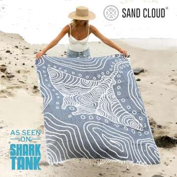 Sand Cloud Large Turkish Beach Towel - Eco-Friendly, Versatile, and Stylish
