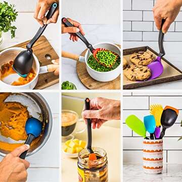 Dreamfarm Set of the Best | Non-Scratch Kitchen Utensils Set | Silicone Cooking Utensils Set | Chopula, Supoons & Spadles | Set of Non-Stick Kitchen Tools | Multi-Color