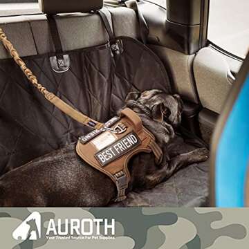 AUROTH Dog Leash Large Dogs, Heavy Duty Dog Leash Bungee, No Pull Dog Leash for Shock Absorption, Army Yellow Dog Training Leashes for Medium Large Breed Dogs 6FT, 2 Padded Handles