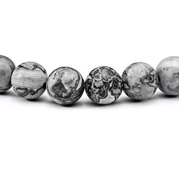 Jade cabbage Men Bracelet Natural Natural Semi-Precious Gemstone Bead Chakra Healing Energy Balance ...