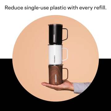 Corkcicle Triple Insulated Coffee Mug with Lid and Handle, Black, 16 oz – Stainless Steel Travel Mug Keeps Beverages Hot for 3+ Hours – Non-Slip, Easy-Grip, Spill-Resistant Tumbler