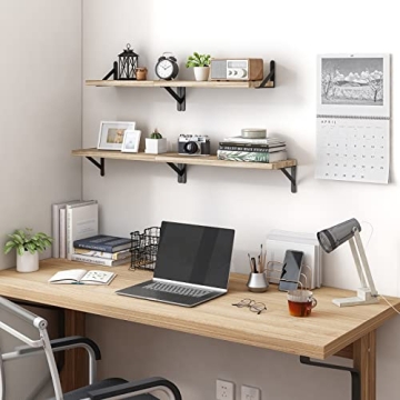 Floating Shelf Set - Stylish Carbonized Brown Wall Decor