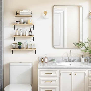 Floating Shelf Set - Stylish Carbonized Brown Wall Decor